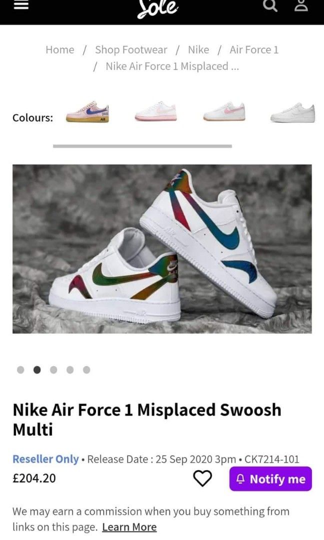 misplaced swoosh af1 white