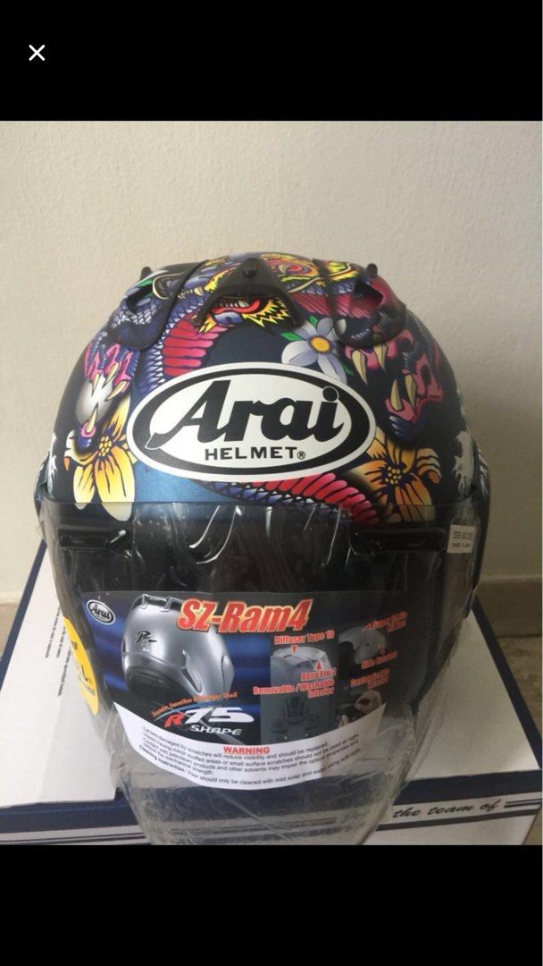 Arai sz ram4 oriental matt blue helmet, Motorcycles, Motorcycle Apparel