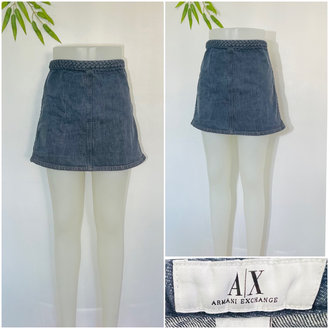 Vintage Armani Jeans Denim Skirt Womens Size W32