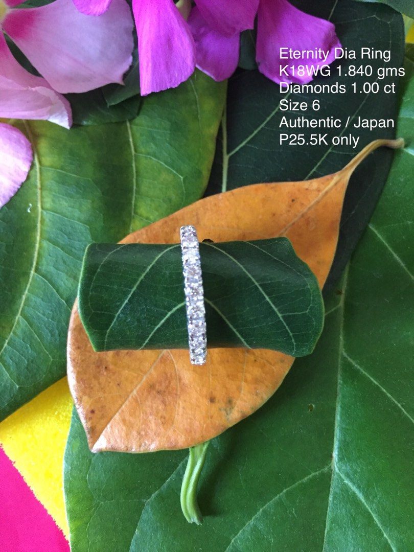 Authentic Full Eternity Diamond Ring in K18 White Gold (Category: Rings) located in Manila. Submitted by vidap (Listing ID 1158834495, Image 2). Description: Full Eternity Diamond Ring Total: 1 carat K18 White Gold Size: 6 Authentic Brand New Source: Japan .