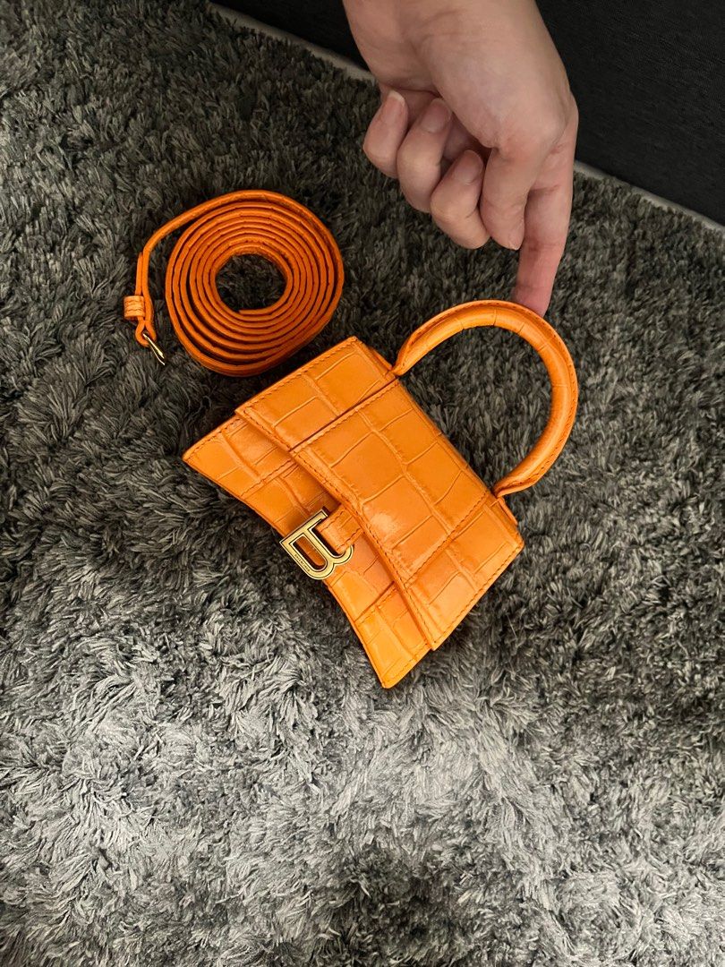 Balenciaga adhesive hourglass bag orange