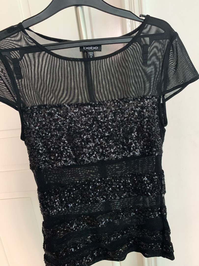 Bebe Sequin Top Fesyen Wanita Pakaian Wanita Atasan di Carousell