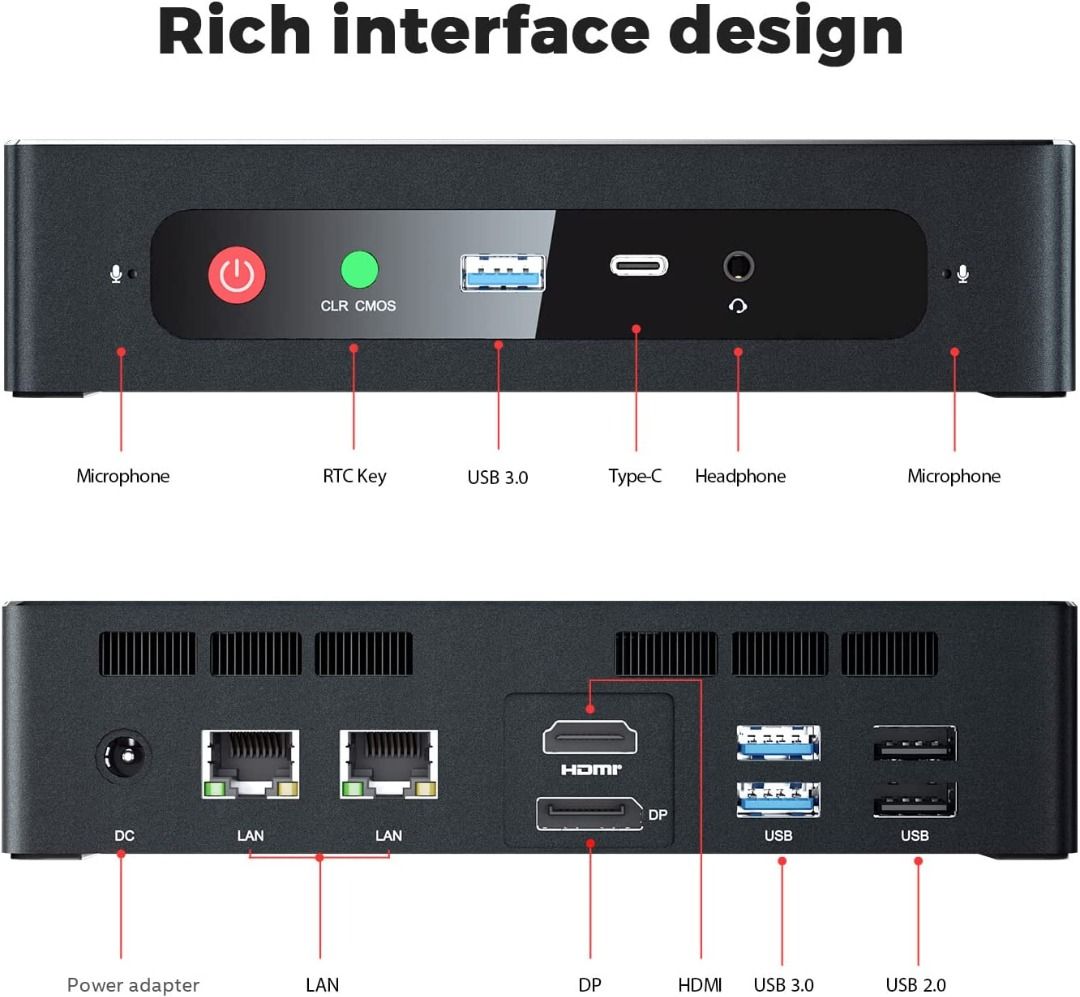 Beelink GTR5 Mini PC Wi11 Pro, AMD Ryzen 9 5900HX (up to 4.6GHz), Mini