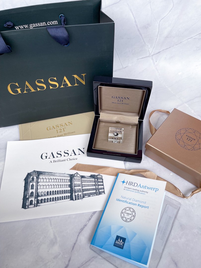 BNIB Diamond Solitaire GASSAN 121 Authentic diamond 0.42 carat