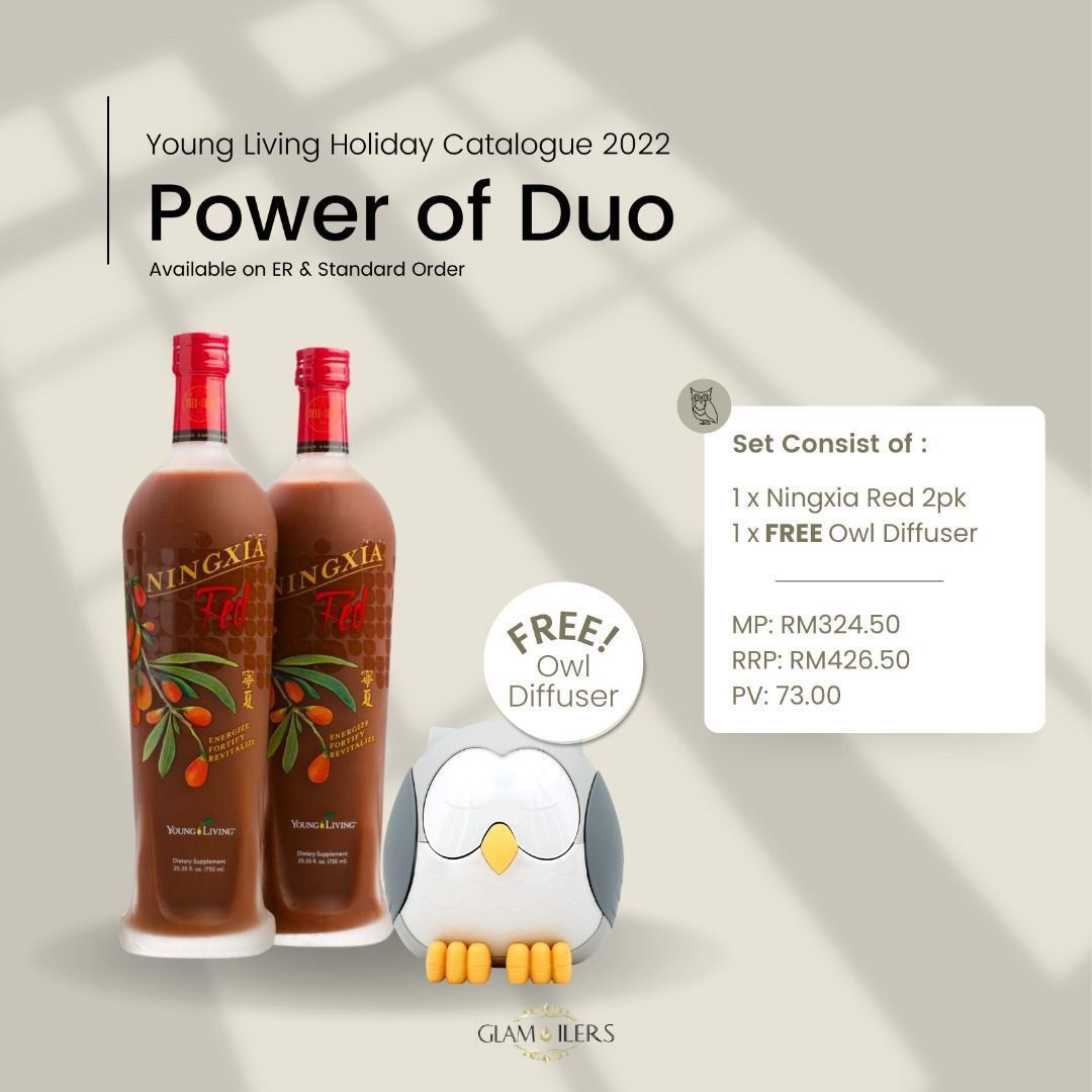 BRAND NEW Young Living Ningxia Red FREE Owl Diffuser, Health ...