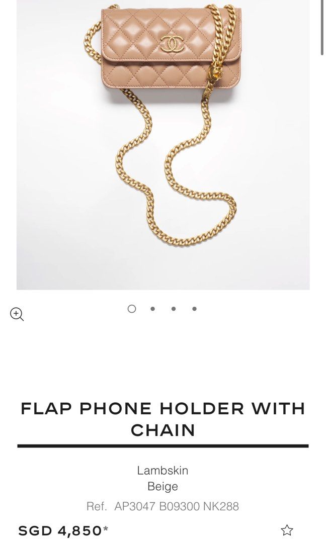 Chanel 22k Flap Phone Holder with Chain Adjustable *WOC, RARE*, Luxury ...
