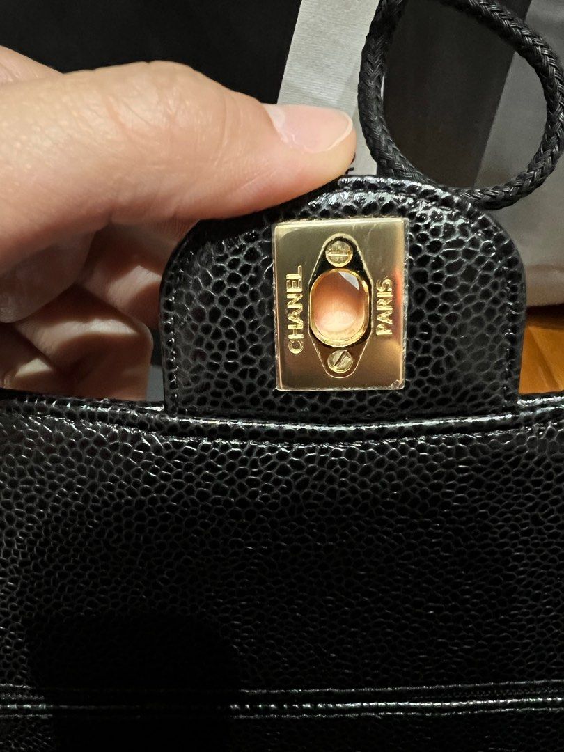Chanel Classic Grained Calfskin Black Gold