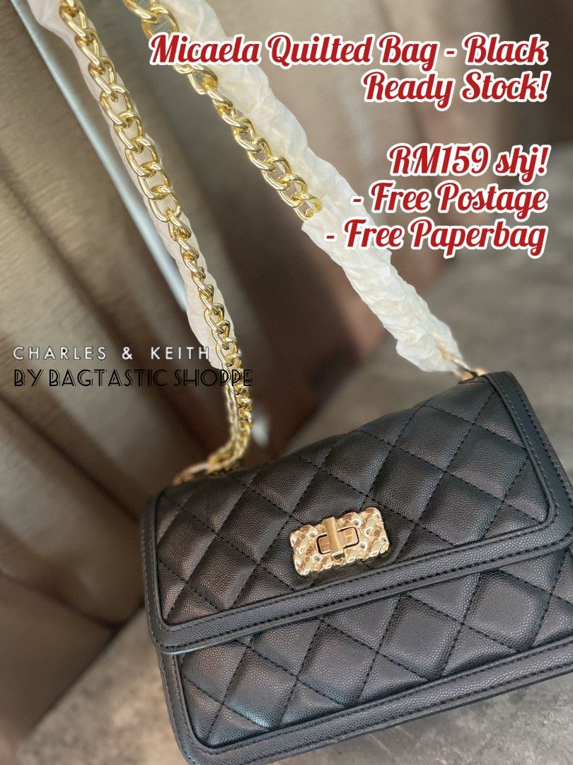 Charles & Keith Micaela Quilted Chain Bag, Women's Fashion, Bags & Wallets,  Cross-body Bags on Carousell