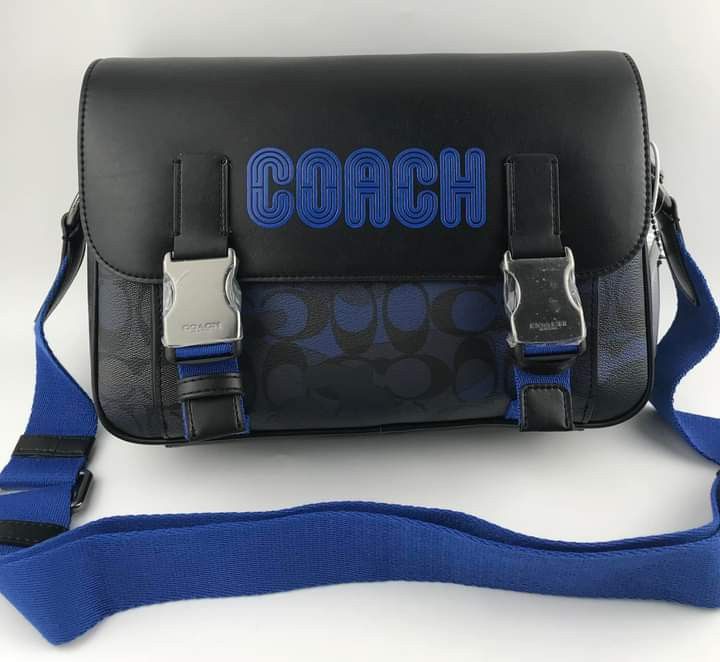 Coach Track Messenger Blue and Black, Men's Fashion, Bags, Sling Bags