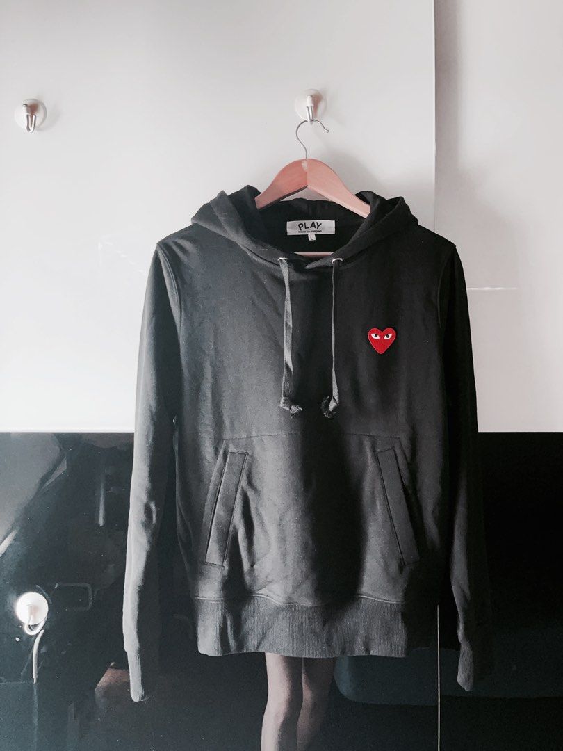 Cdg play black hoodie shop