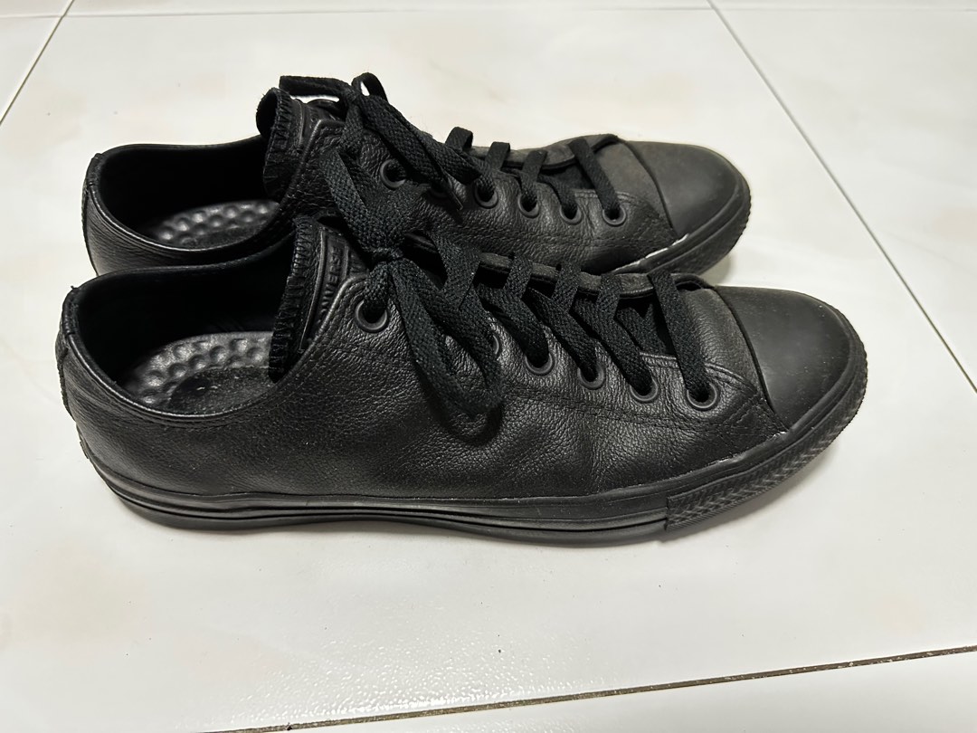 Full black leather converse store