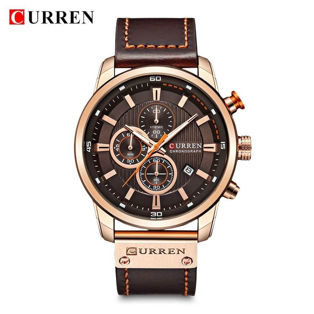 Quartz watch clearance leather band