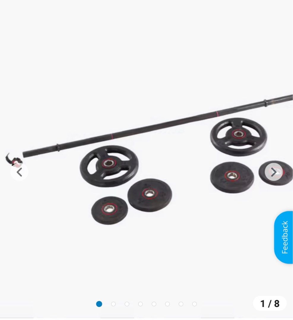 Decathlon 20kg weight lifting barbell kit, Sports Equipment, Exercise