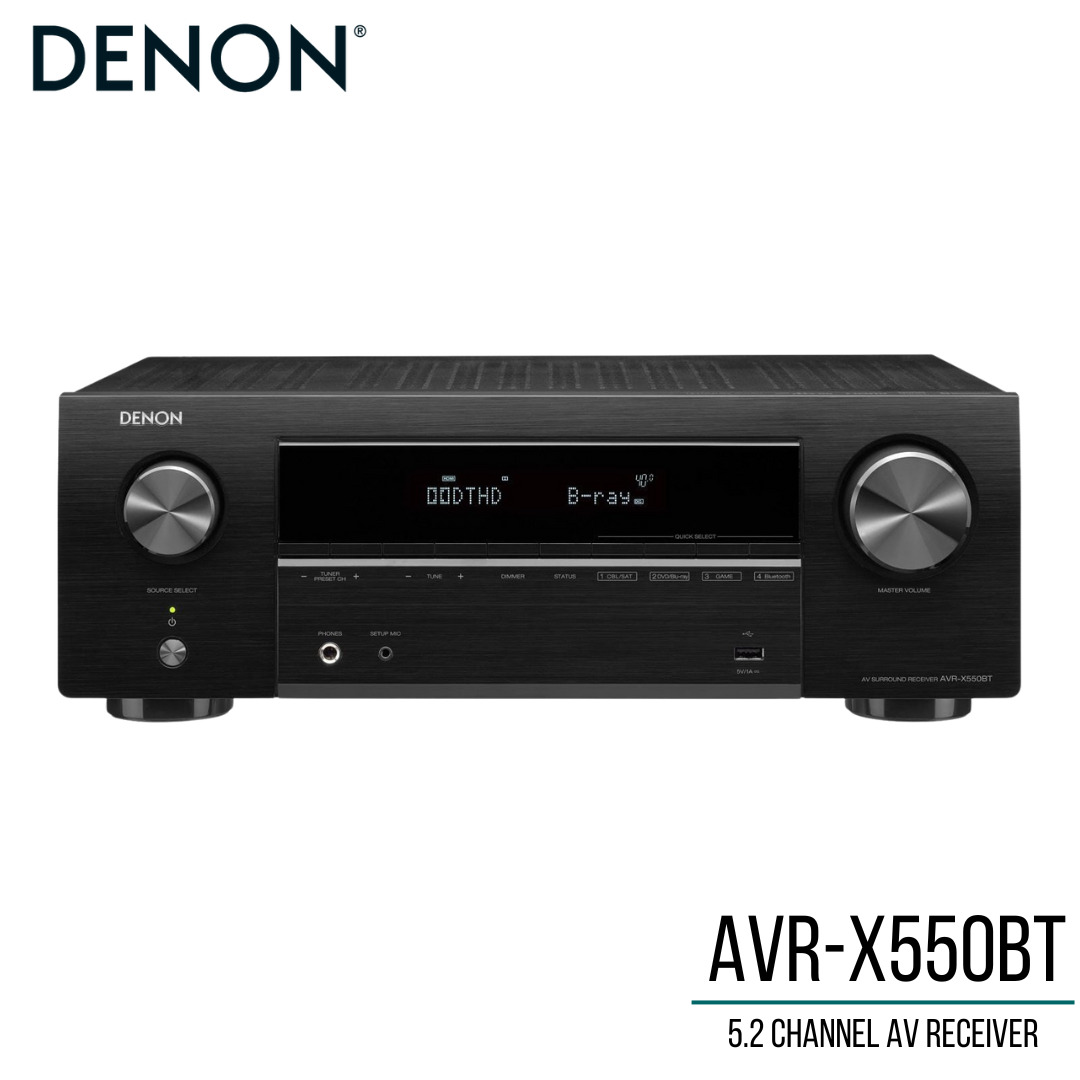 Denon AVRX550BT 5.2 Channel AV Receiver w/ Bluetooth and Audyssey