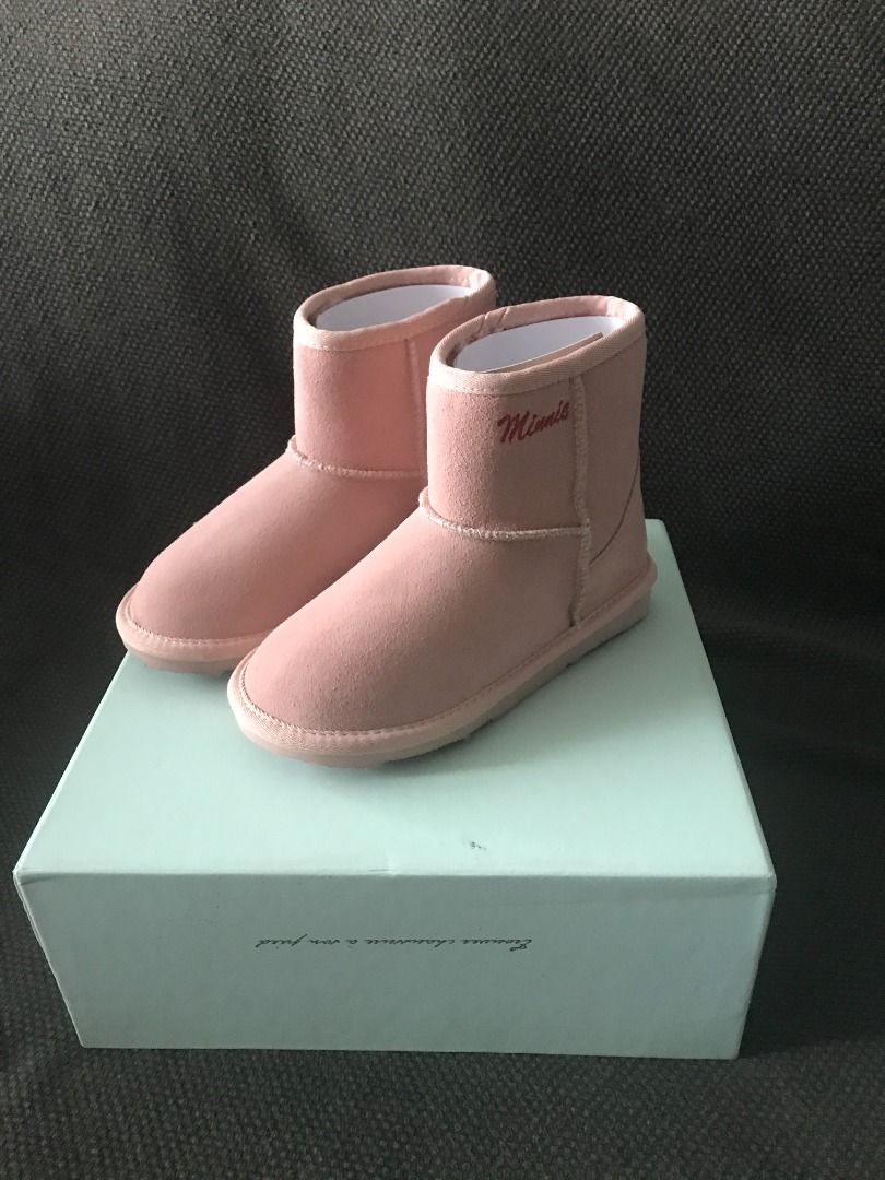Disney Gracegift Minnie Mouse Kids Pink Fluffy Boots size 26