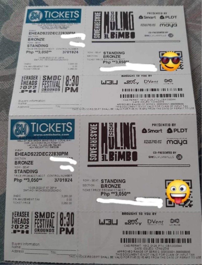 Eraserheads Concert Silver and Bronze, Tickets & Vouchers, Event