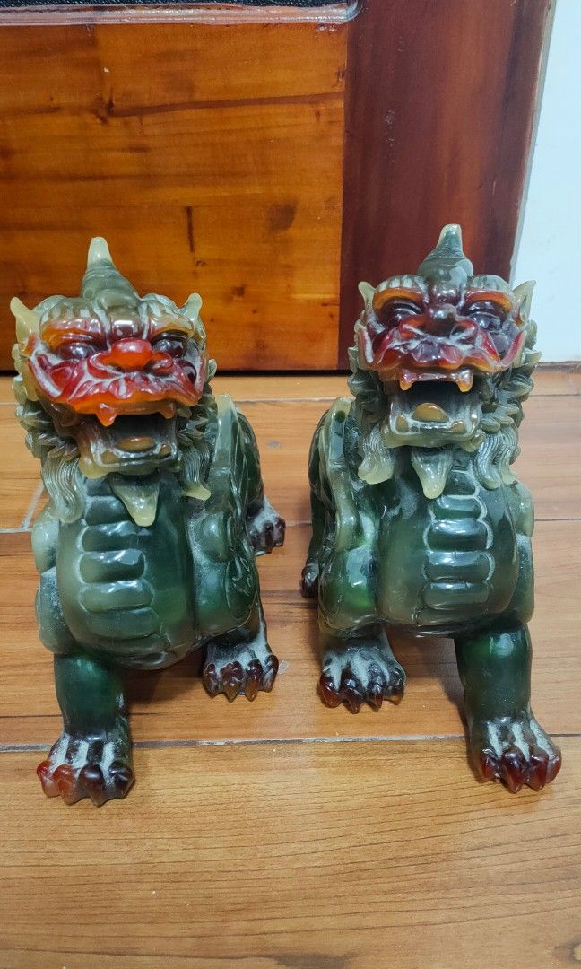 foo foo dog brass chinese dragon lion pair, Furniture & Home Living ...