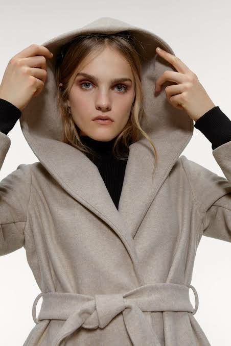 zara hooded belted coat