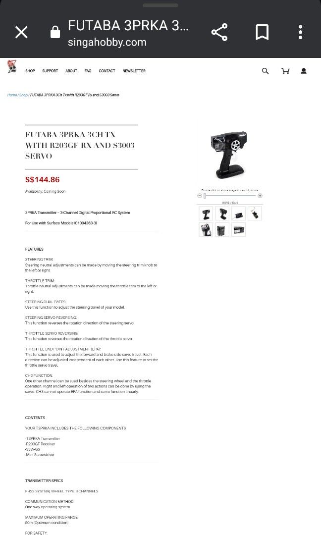 Futaba 3PRKA, Hobbies & Toys, Toys & Games on Carousell