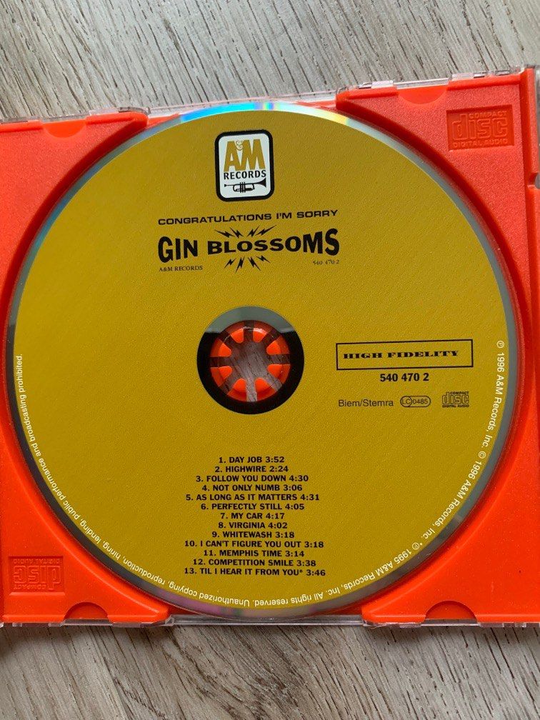 Gin Blossoms Congratulations I’m Sorry (Made In Germany ), Hobbies