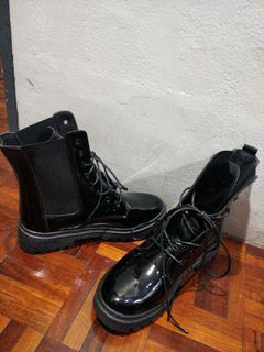 High top black boots