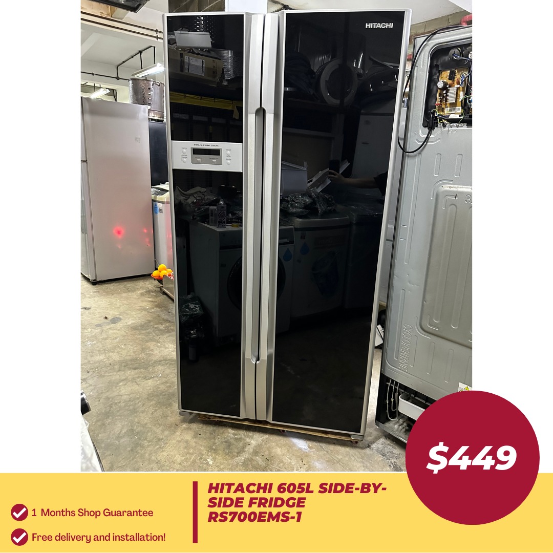 HITACHI 605L SideBySide Fridge RS700EMS1, TV & Home Appliances