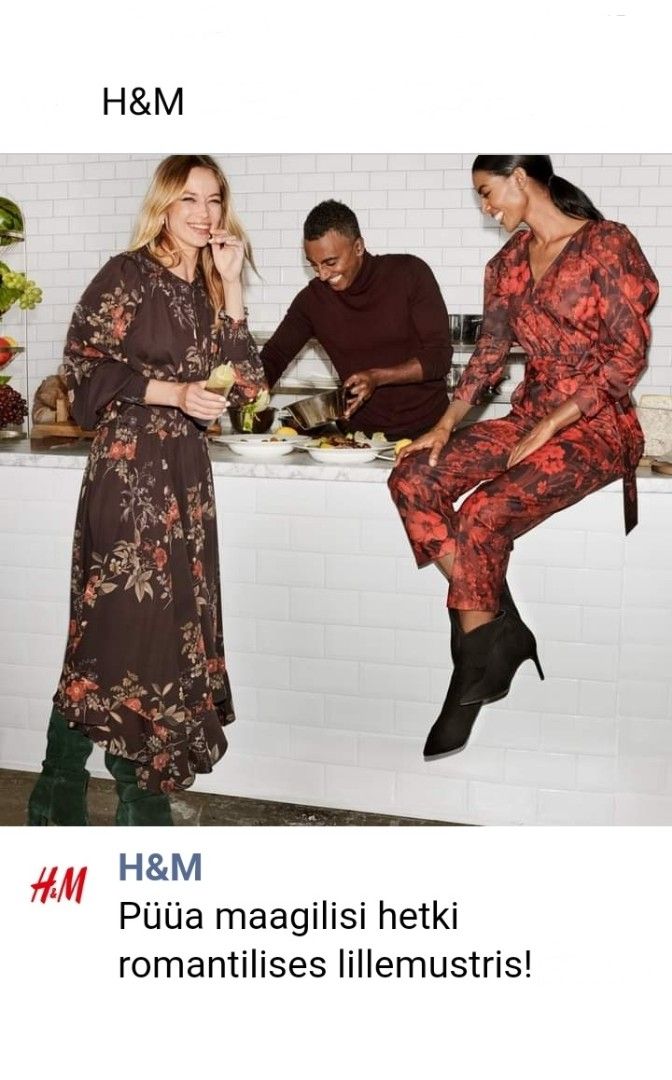H&m black and shop red floral dress