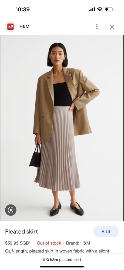 H and m pleated shop midi skirt