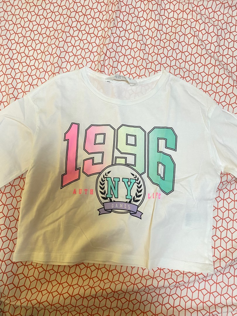 H M white 1996 crop top for kids Babies Kids Babies Kids Fashion on Carousell