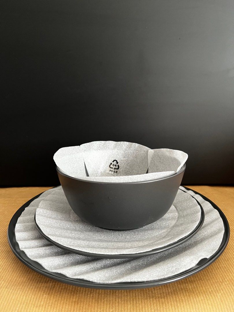 Ikea Black Matte Dinnerware, Furniture & Home Living, Kitchenware