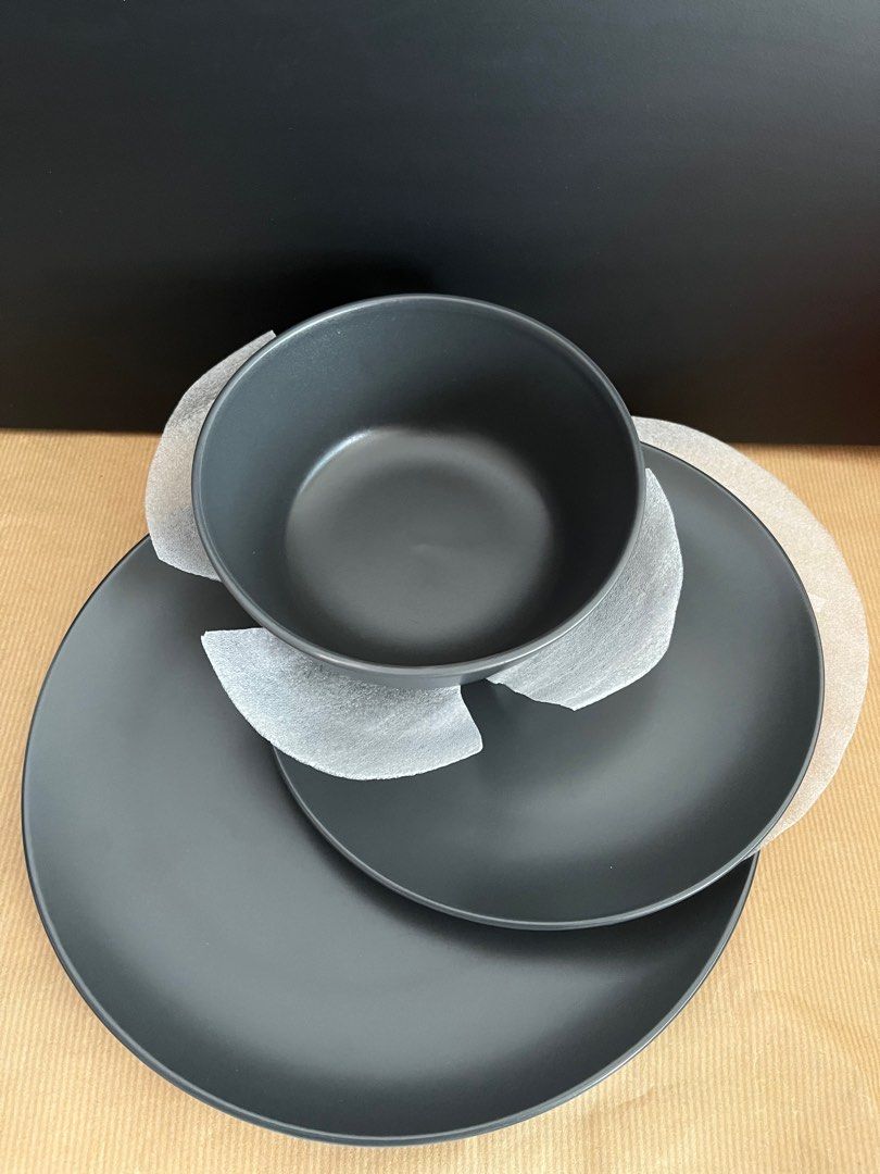 Ikea Black Matte Dinnerware, Furniture & Home Living, Kitchenware