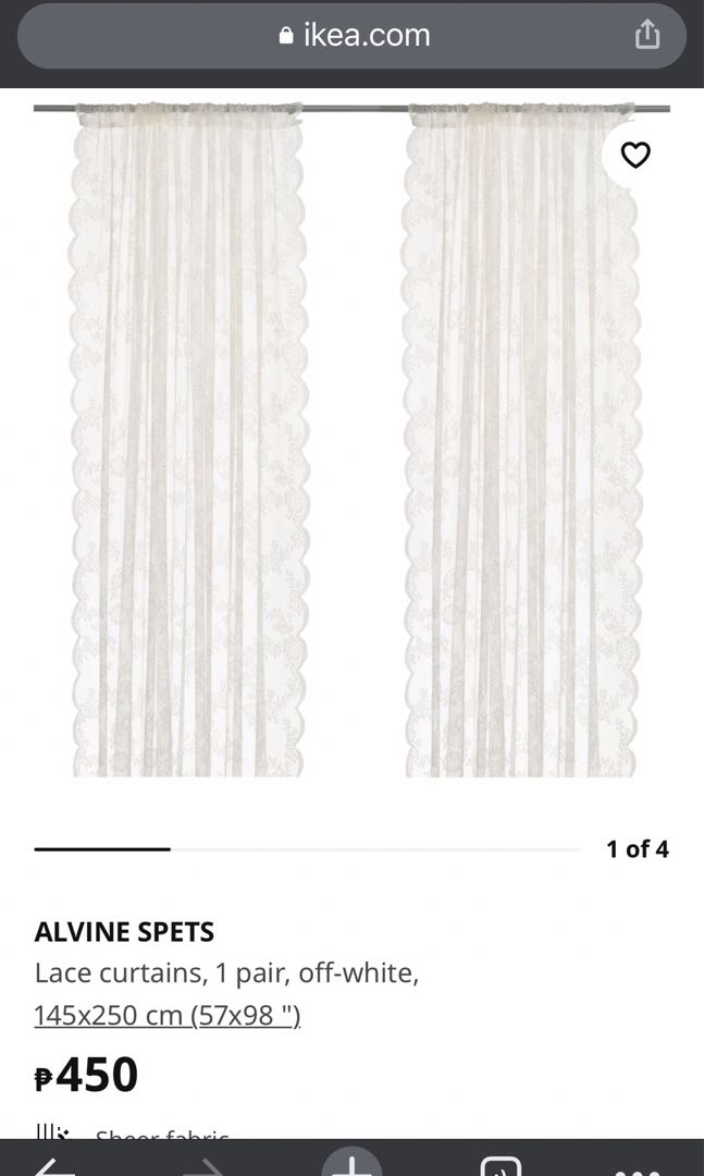 IKEA ALVINE SPETZ CURTAIN, Furniture & Home Living, Home Decor
