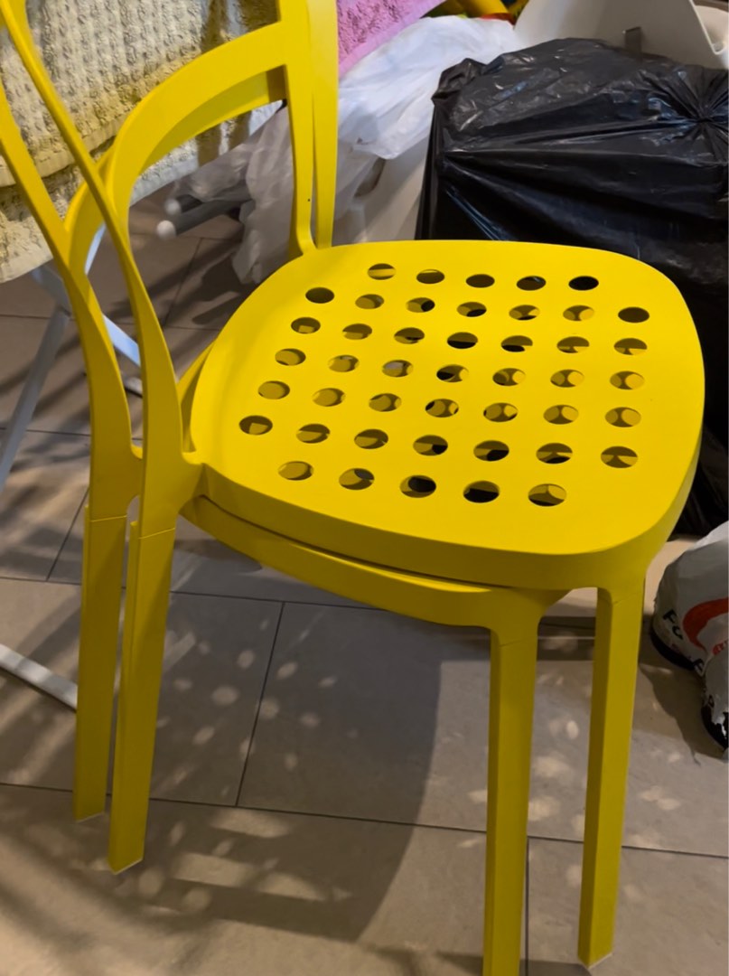 Ikea Reidar Stackable Metal Chairs Set of 2 Furniture Home Living Furniture Chairs on Carousell