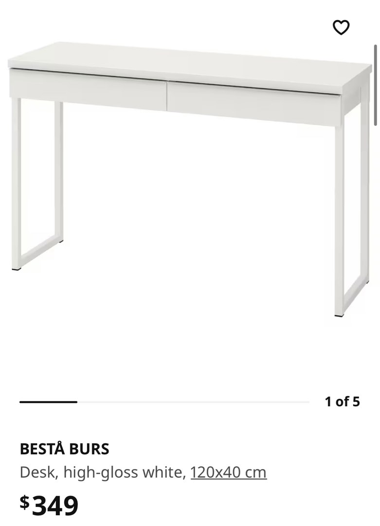 IKEA Study Table BESTA BURS, Furniture & Home Living, Furniture