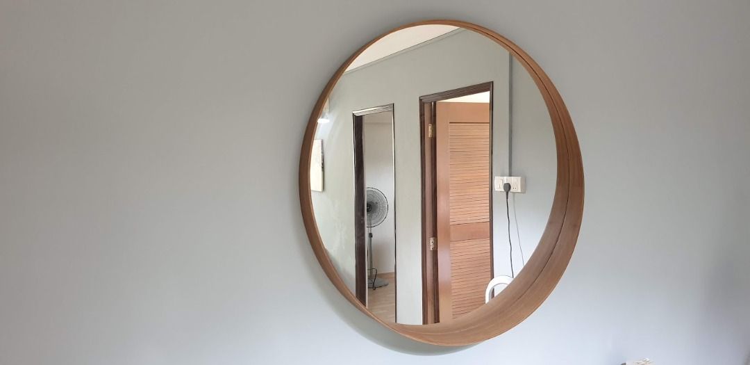 Ikea wallmounted round mirror, Furniture & Home Living, Home Decor, Mirrors on Carousell