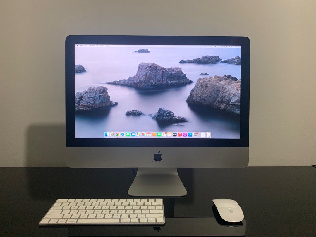 small computer desk with bookshelf