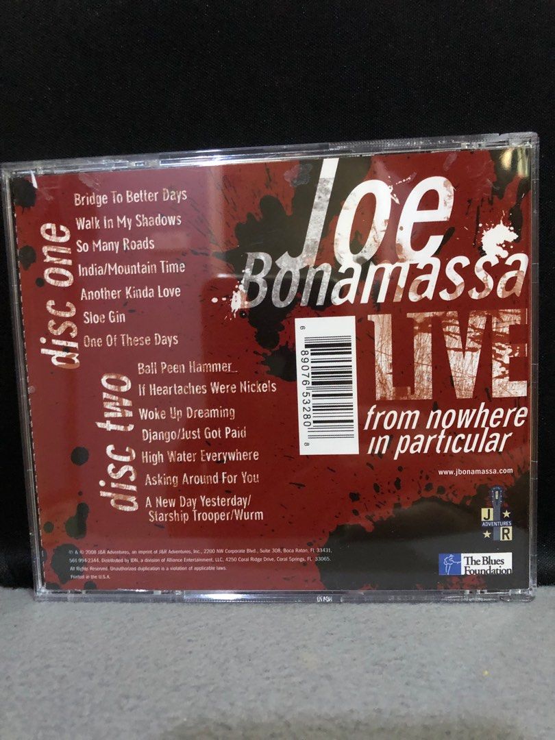 Joe Bonamassa Live From Nowhere in Particular ( 2CDs Made in USA ), Hobbies & Toys, Music