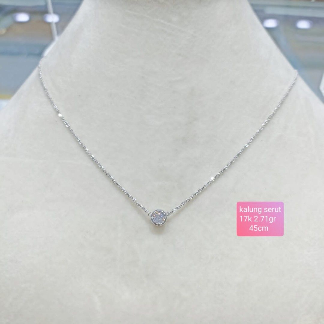 Kalung emas putih 75 chat harga dulu mau model yang mana, Fesyen Wanita