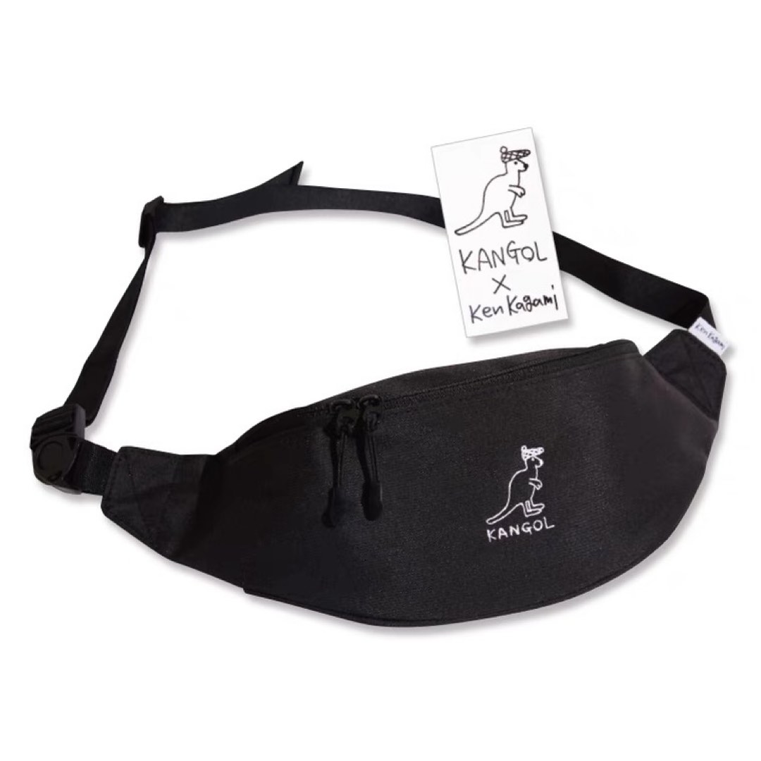 Kangol Japanese Magazine Bum Bag Black Chest Bag Shoulder