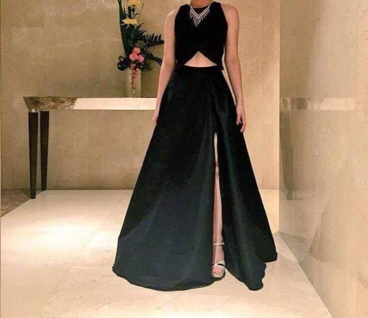 Crop top evening gown online