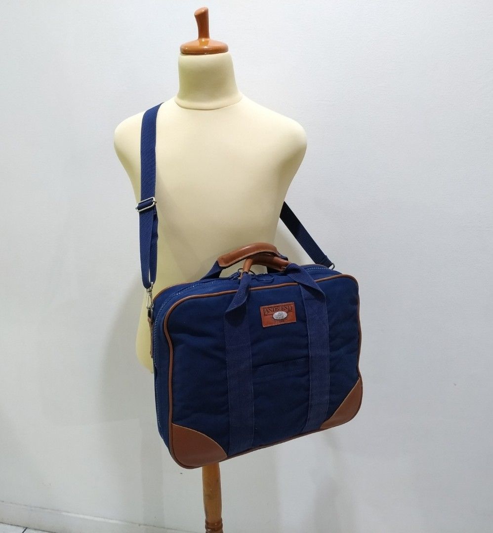 Lands End Deluxe Square Rigger Luggage Bag Heavy Duty Canvas Tote Travel made in U.S.A. Men s Fashion Bags Sling Bags on Carousell
