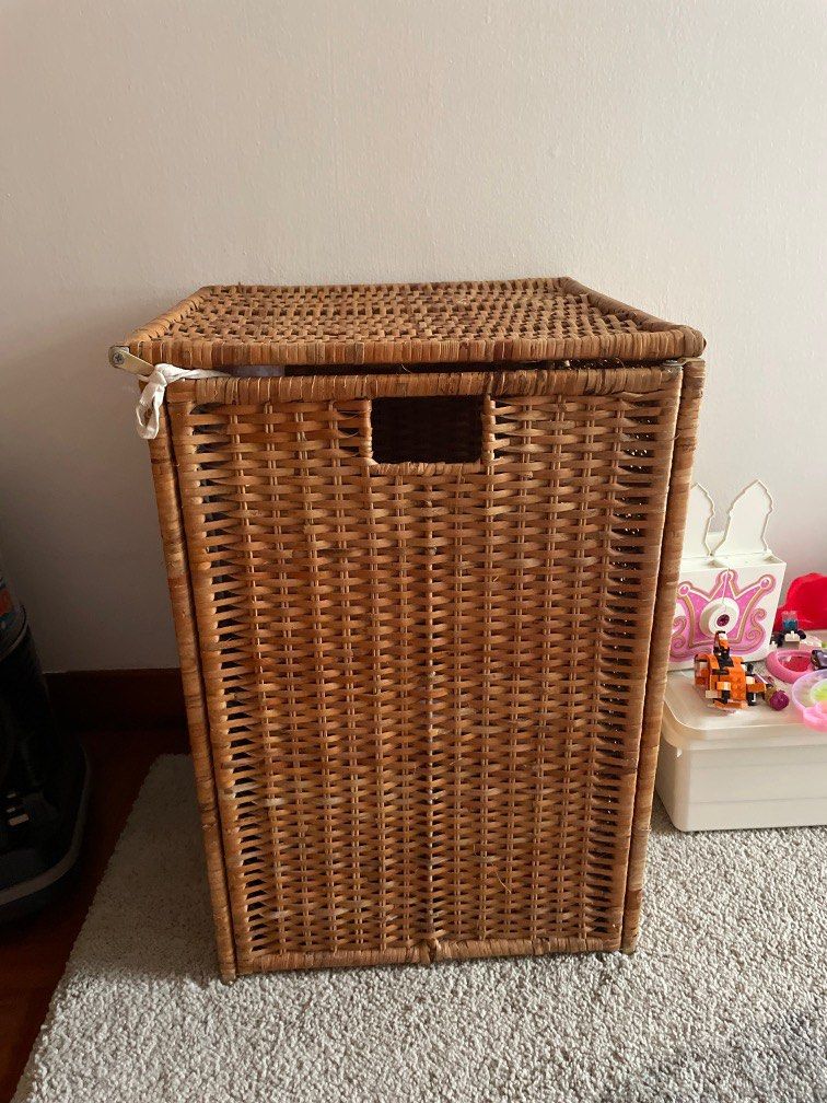 Large Wicker Laundry Basket ikea, Furniture & Home Living, Home