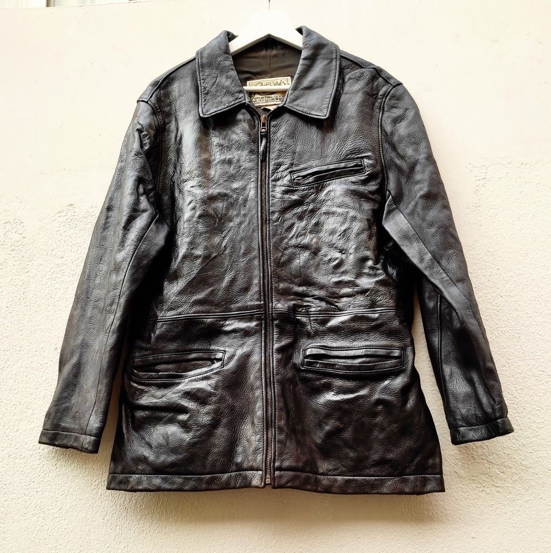 Late 90S Genuine Cowhide leather Jacket Roots Canada Size M Men s Fashion Coats Jackets and Outerwear on Carousell