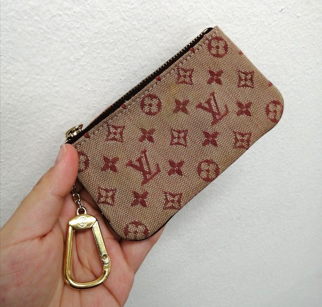 LV Authentic Louis Vuitton Vintage Mini Lins Cherry Red Limited Edition  Fabric Coin Key Pouch Wallet Keychain Charm, Women's Fashion, Bags & Wallets,  Purses & Pouches on Carousell