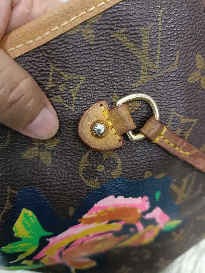 LV NEVERFULL STEPHEN SPROUSE ROSE MONOGRAM TOTE BAG - code TH0019