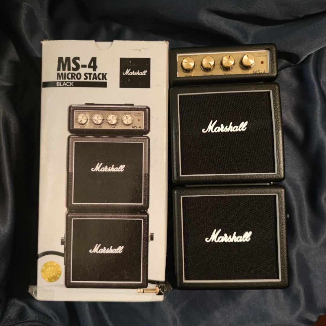 Marshall MS 4 Micro Stack Mini Amplifier Black Audio Soundbars marshall-ms-4-micro-stack-mini-amplifier-black-audio-soundbars
