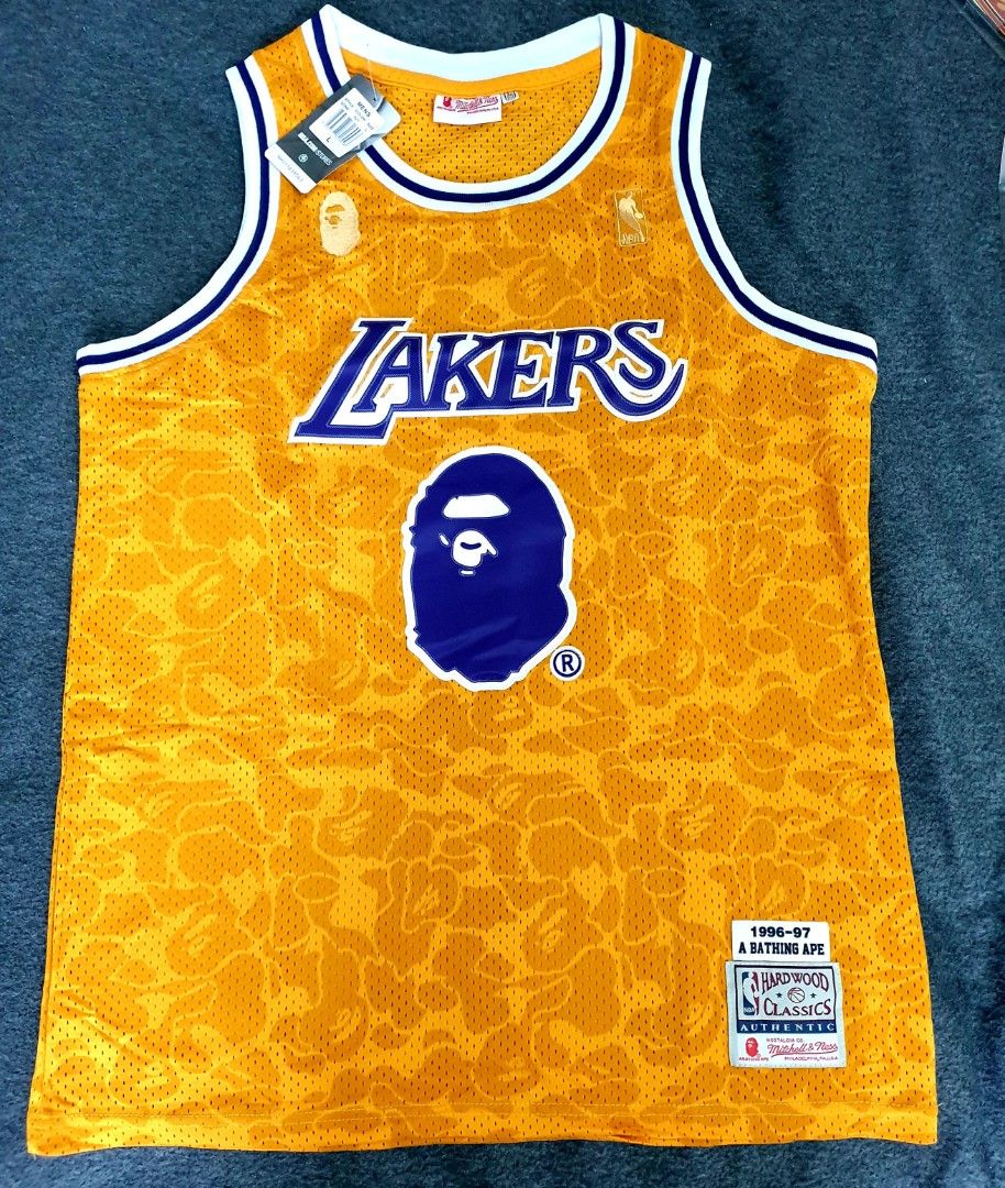 Mitchell & Ness, Shirts, Bape X Mitchell Ness Lakers Swingman Jersey 2xl