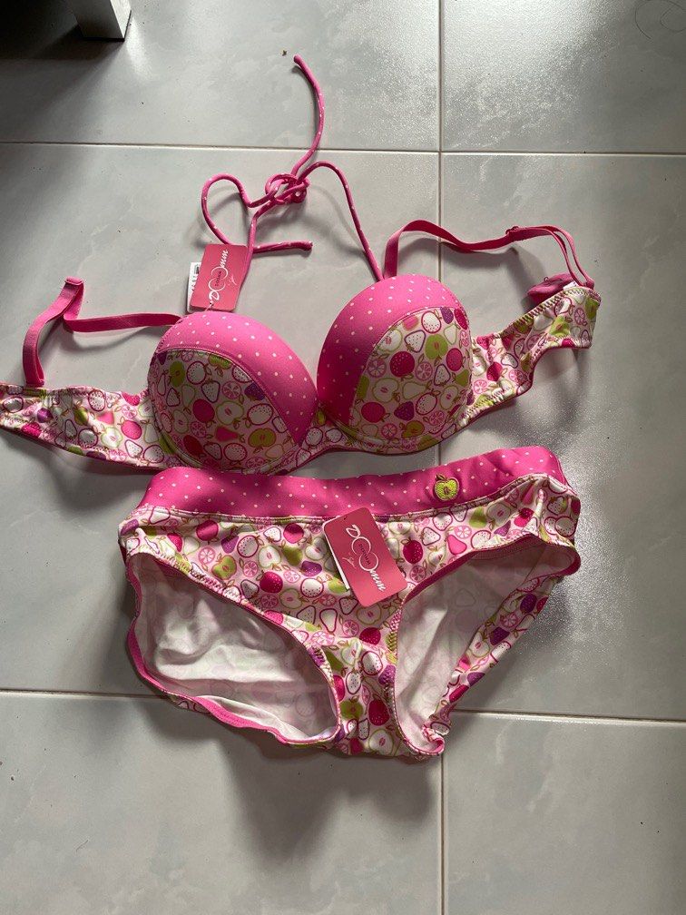 NEW cute pink bra and panty set, Women's Fashion, New