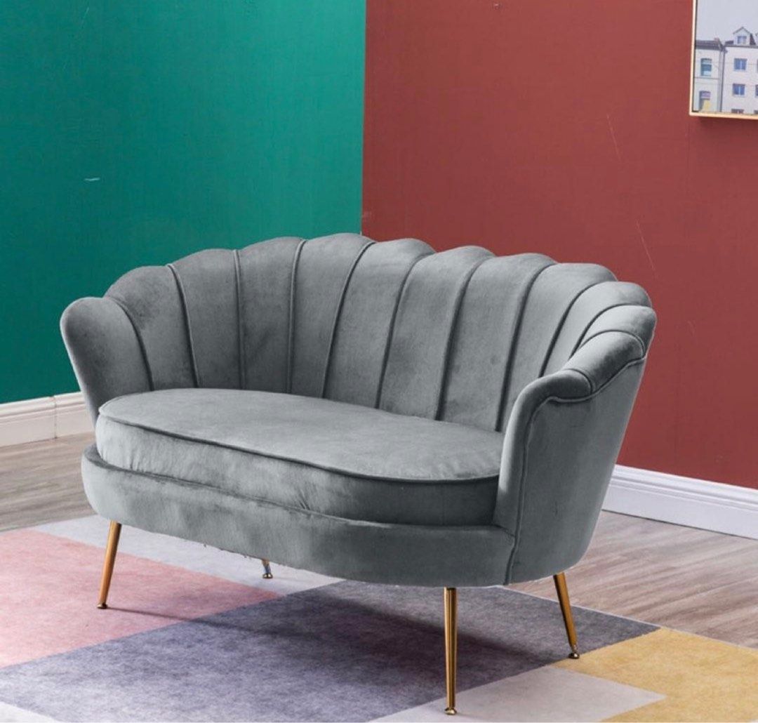 Nordic Scallop Sofa 2seater, Furniture & Home Living, Furniture