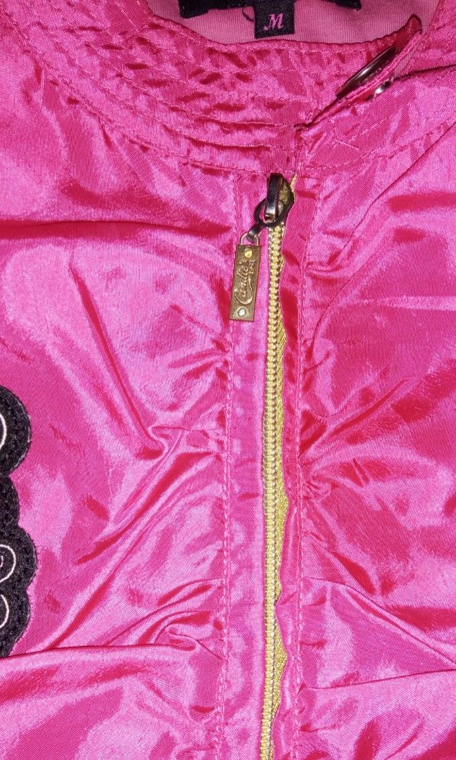 Original Candie's Girl Hot Pink Satin Jacket, Women's Fashion, Coats